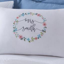Wedding Pillowcases - Mr & Mrs Home Wedding Gift Engagement Anniversary Couple Pillowcase White - thumbnail 3