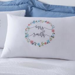 Wedding Pillowcases - Mr & Mrs Home Wedding Gift Engagement Anniversary Couple Pillowcase White - thumbnail 2