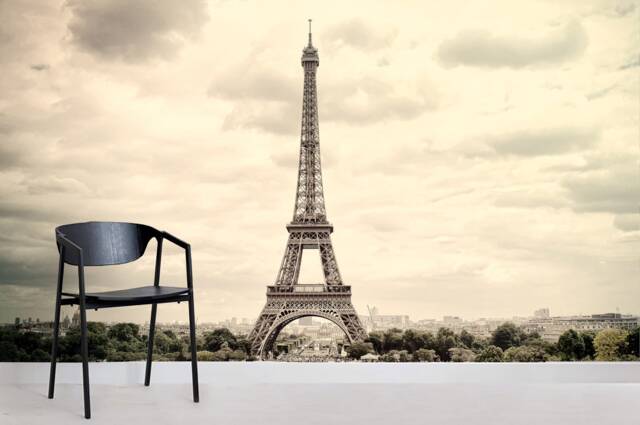 3D Eiffel Tower Wallpaper, Paris Wall Mural, Peel & Stick - image 1