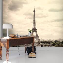 3D Eiffel Tower Wallpaper, Paris Wall Mural, Peel & Stick - thumbnail 2