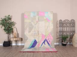 Authentic Moroccan Rug, Vintage Boujaad Rug 5x8 Ft - thumbnail 1