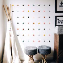 Boys Room Decals, Wall Decals - Boho Colored Dots Sticker Room Decor Peel & Stick