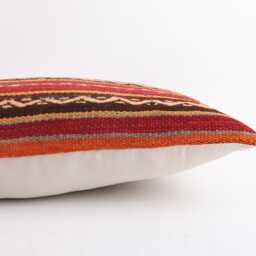 Handwoven Turkish Kilim Pillow Cover 12x24 Vintage Bohemian Throw - thumbnail 4