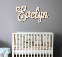 Wall Sign, Crib Name Wooden Letters, Custom Name, Nursery Art, Baby Room Decoration - thumbnail 1