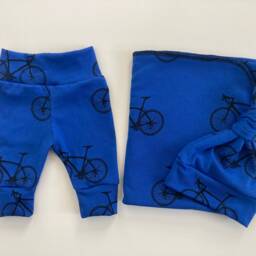 Bike Swaddle Blanket & Newborn Hat Set. Pants. Boy Take Home Photo Prop. Baby Shower Gift - thumbnail 2