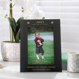 First Day Of School Engraved Wooden Photo Frame, Personalised Back To Keepsake, Custom Photograph Gift - thumbnail 3