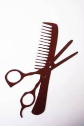 Barber Scissors & Comb Metal Wall Art, Black Mild Steel Sign - thumbnail 1