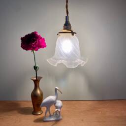 Vintage Tulip Lamp in Frosted Glass - thumbnail 3