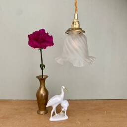 Vintage Tulip Lamp in Frosted Glass - thumbnail 1