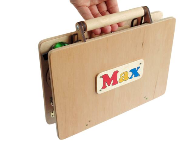 Personalized Travel Busy Board, Toddler Activity Board, Baby Sensory Wooden Toy, Montessori Baby 1st Birthday Gift - image 1