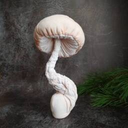Textile Mushroom Sculpture Fiber Art Toadstool Decor