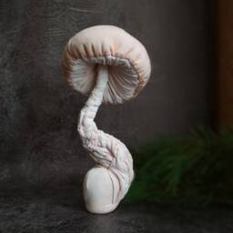 Textile Mushroom Sculpture Fiber Art Toadstool Decor - thumbnail 4