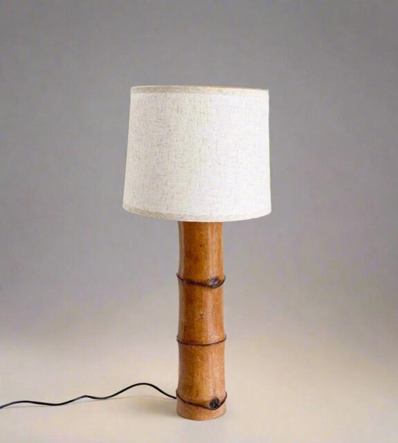 Organic Bamboo Table Lamp Large Mid-Century Modern Style - image 1