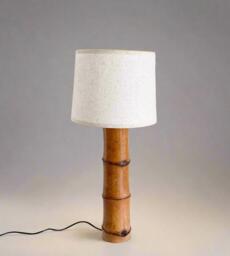 Organic Bamboo Table Lamp Large Mid-Century Modern Style