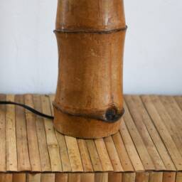 Organic Bamboo Table Lamp Large Mid-Century Modern Style - thumbnail 2