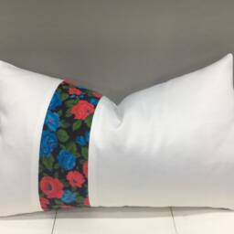Silk Blend Floral Lumbar Pillow Cover, Modern Accent - 12x20 - thumbnail 2