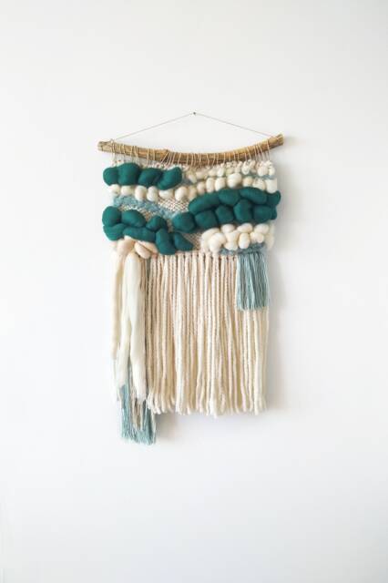 Small Woven Wall Hanging Boho Coastal Tapestry For Modern Cottage Bedroom Or Living Room - image 1