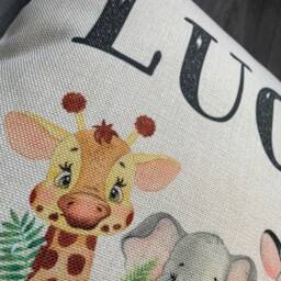 Personalised Jungle Animal Birth Detail Cushion Cover - New Baby Gifts Birthday Gift Newborn Christening Baptism - thumbnail 2