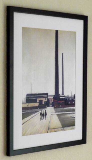 L S Lowry Art Print Factory At Widnes, Black Frame - image 1