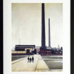 L S Lowry Art Print Factory At Widnes, Black Frame - thumbnail 2