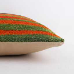 Handwoven Kilim Pillow Cover Turkish Wool, Bohemian Decor - 16x16 - thumbnail 4