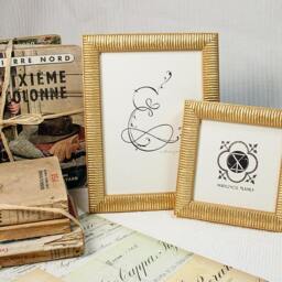 4X4 Inch Gold Frame Round-Ribbed Design /Golden Wedding/Anniversary/Bridesmaids Gift/Office Desktop Deluxe Photo 4 X Inches - thumbnail 2