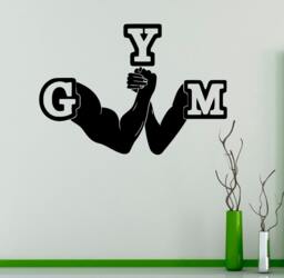 Fitness Gym Wall Vinyl Decal Sport Emblem Sticker Home Decor Living Room Murals Housewares Design 3(Fts - thumbnail 1