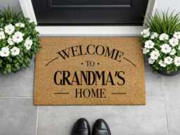 Grandma's Place - Custom Welcome Mat Elegant Arched Pregnancy Announcement - thumbnail 1