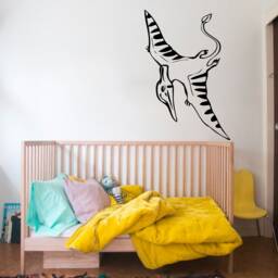 Kids Pterodactyl Dinosaur Sticker, Vinyl Wall Art Sticker, Transfer, Mural, Stencil, Easy To Apply, Instructions Included, Matt Finish - thumbnail 1