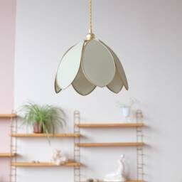 Simple Flower Pendant Light - Eucalyptus & Gold - thumbnail 4