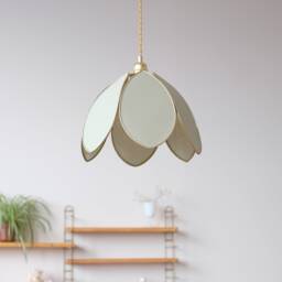 Simple Flower Pendant Light - Eucalyptus & Gold - thumbnail 2