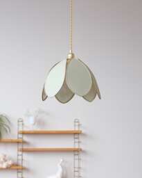Simple Flower Pendant Light - Eucalyptus & Gold