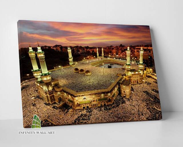 Islamic Canvas Art Kaaba Mecca Mosque Islam Wall Religion Print Picture Home Decor -D202 - image 1