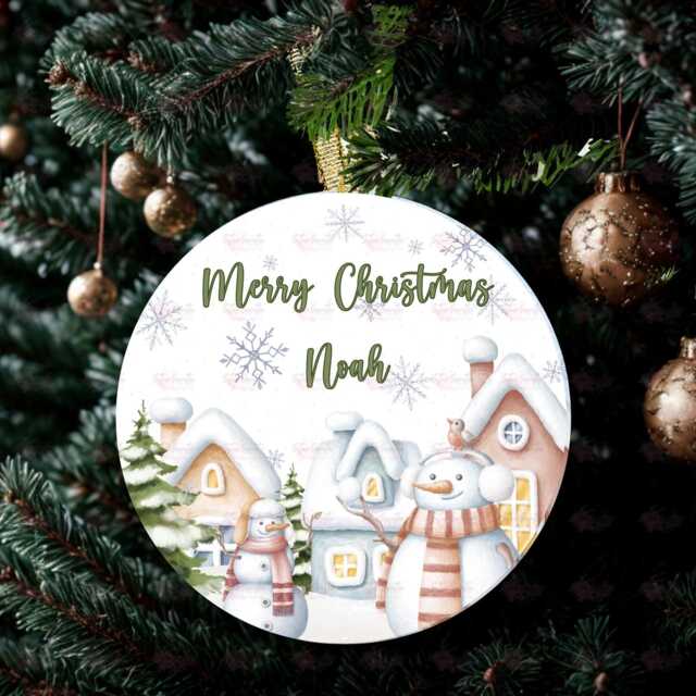 Personalised Kids Christmas Decoration - Grandson Gift Custom Bauble For Boys & Girls Stocking Filler Eve Box - image 1
