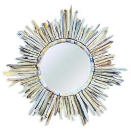 Driftwood Star Mirror Large 80cm, Oversized Teak Root Starburst Wall - thumbnail 2