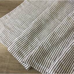 Cocoa Brown & White Striped Linen Shower Curtain - Mildew-Free, 72x72, 72x85, 72x94. Custom Curtain, Stripe - thumbnail 2