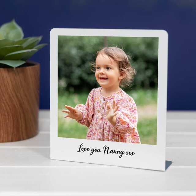 Personalised Photo Stand - Custom Metal Standing Frame Birthday Gift For Her Wife Mummy Sentimental Grandma Nanny Nanna - image 1