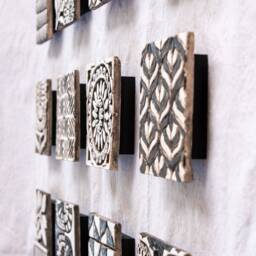 Black & White Tile Wall Art - Modern Motifs - Made To Order - thumbnail 2
