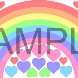 Pastel Rainbow & Hearts Wall Stickers Decal Nursery Decor - thumbnail 2