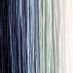 Ombre Blue Yarn Wall Hanging, Macrame On Wood Rod - thumbnail 3