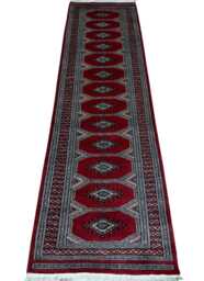 2.3x8 Red Color Bokhara Rug - Runner Hallway Luxury Bukhara Fine Quality Woolen Afghan