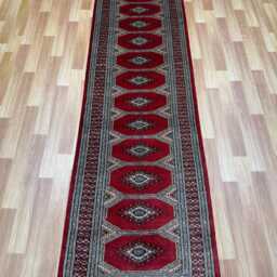 2.3x8 Red Color Bokhara Rug - Runner Hallway Luxury Bukhara Fine Quality Woolen Afghan - thumbnail 2