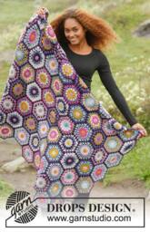 Crochet Blanket Wool, Pattern Of Hexagons, Perforated Bedspreads, Handmade - thumbnail 2