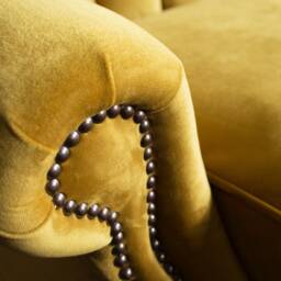 British Handmade Mustard Velvet 3 Seater High Back Chesterfield Sofa - thumbnail 3