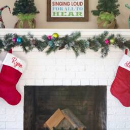 Personalized Christmas Stockings - Red Name Embroidered Traditional Plush - thumbnail 2