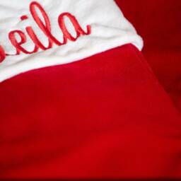 Personalized Christmas Stockings - Red Name Embroidered Traditional Plush - thumbnail 3