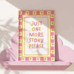 Just One More Story Print - Once Upon A Time Personalised Book Corner Art Colourful Children's Bedroom Decor Nursery Poster - thumbnail 3