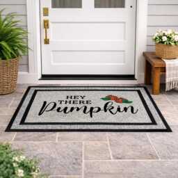 Hey There Pumpkin Doormat - Washable Fall Porch Decor - thumbnail 3