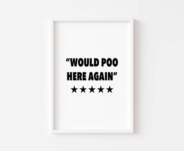 Bathroom Prints - Wall Art Funny Print Decor Home Toilet