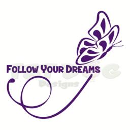 Butterfly Follow Your Dreams Decal, Nursery Decor, Girls Room Bedroom Wall Sticker, Classroom Kids - thumbnail 3